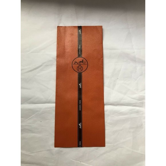 Hermes Reusable Paper Shopping Bag Orange 14.5" X 5.5" - Picture 2 of 10